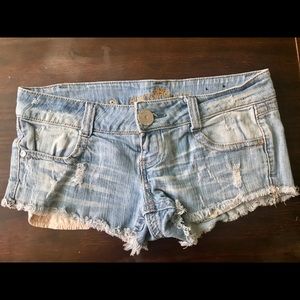 Low rise jean shorts